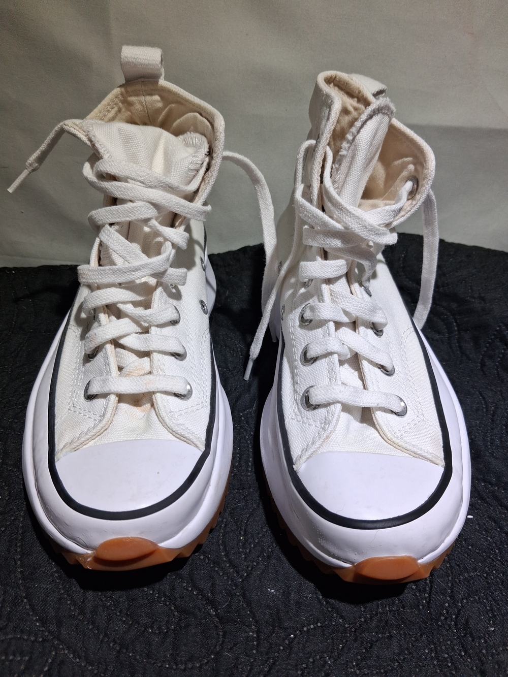 Converse Women's White Platform Run Star Hike High-Top Sneakers - Picture 2 of 6